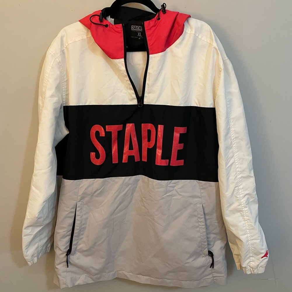 Staple Pigeon Pink Black and White Logo Windbreaker Pullover Size XL